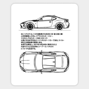 Toyota GT 86 / GR 86 Blueprint Magnet